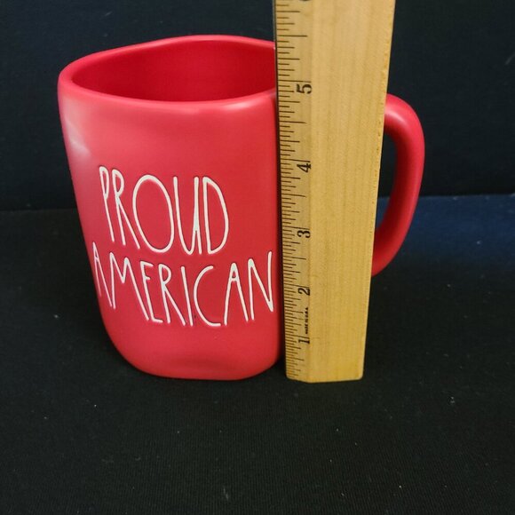 Rae Dunn PROUD AMERICAN Red Coffee Mug & ROLFS Leather US Flag Coin Purse - Picture 8 of 13